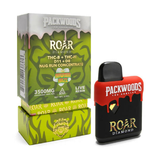 Roar x Packwoods Nug Run Concentrate 3500MG LIVE RESIN THC-B + THC-H, D11 +D8 - Hawaiin Haze