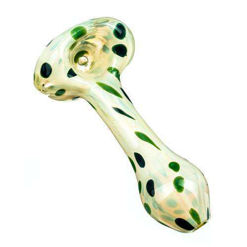 Boo Glass Milky Spotted Spoon Pipe - Green