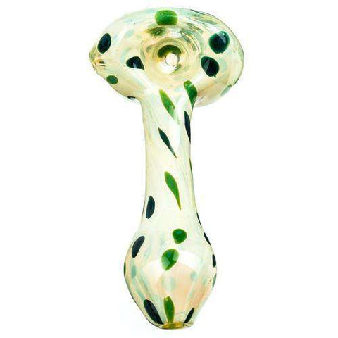 Green Milky Spotted Spoon Pipe