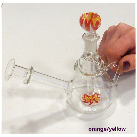 6 Inch Teapot Bong w/ Colored Accents