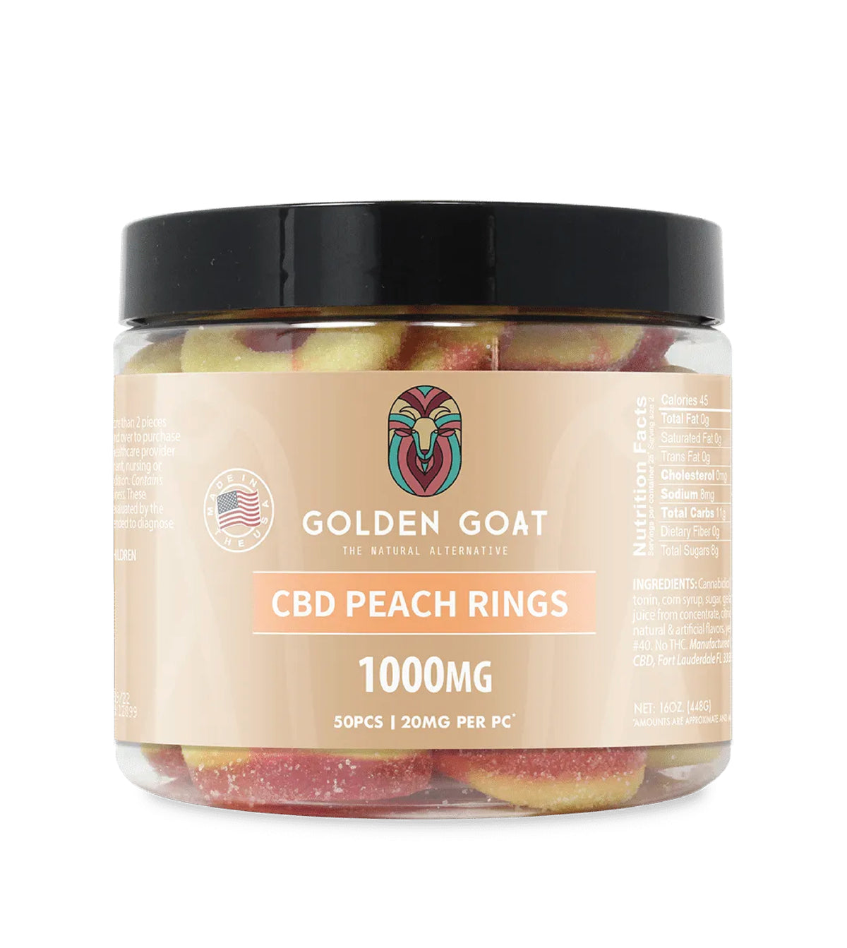 CBD Gummies 1000MG - Peach Rings