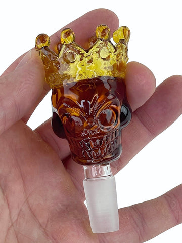 Skull & Crown Glass Bong Bowl - 14mm Daze Glass