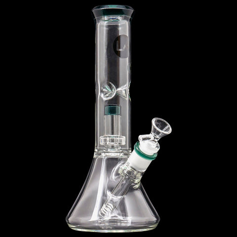 11" Beaker Bong with Showerhead Perc and Color Accents