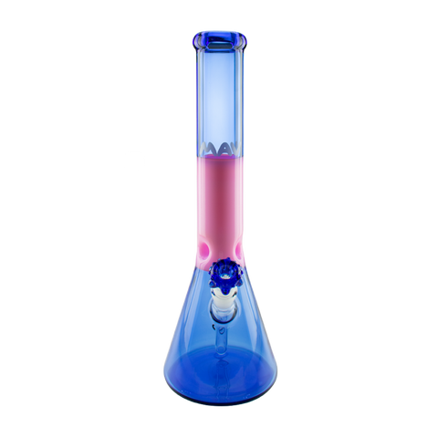15" x 5mm Beaker Bong Pink & Blue Cotton Candy