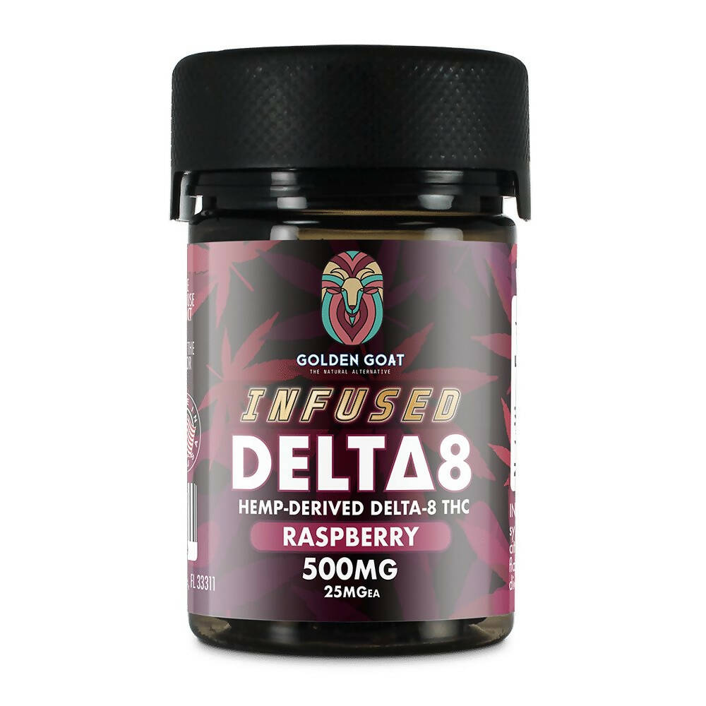 Infused Delta-8 Gummies, 500mg – Raspberry, 20ct