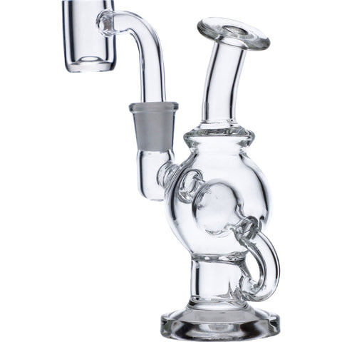Bent Neck Water Pipe w/Quartz Mini-Clear-5in(RCL-S-J01)