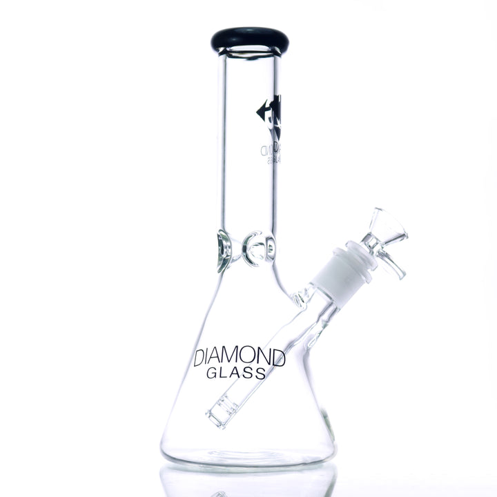 Diamond Glass 10" Classic Beaker With Colored Lip