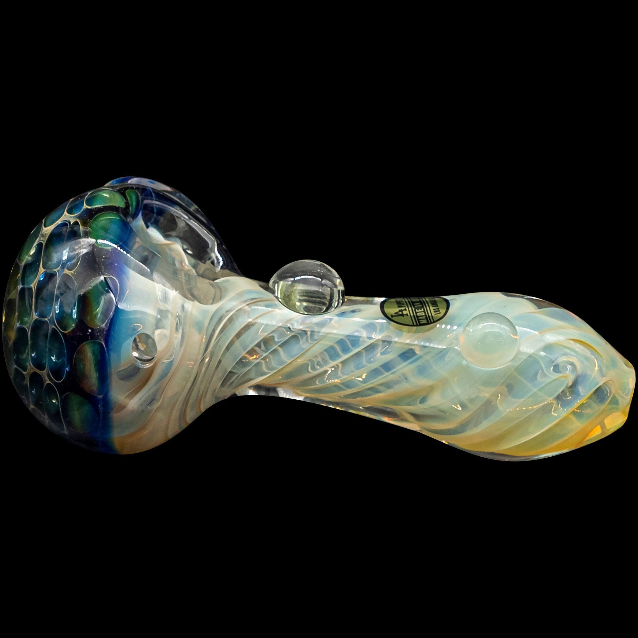 LA Pipes "The Hive" Honeycomb Color Changing Glass Pipe