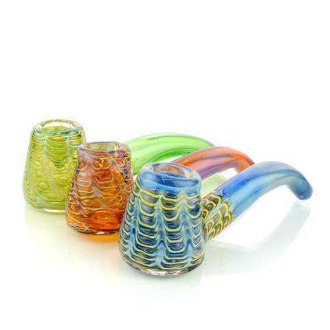 5" Glass Sherlock Hand Pipe w/ Spider Web Design