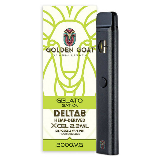 Delta-8 THC Vape Device, 2000mg, Rechargeable/Disposable - Gelato