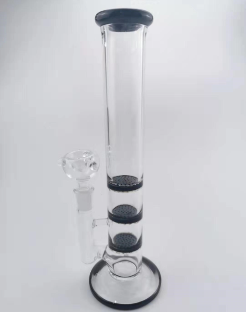 11 Inch Triple Honeycomb Perc Bong Straight Water Pipe
