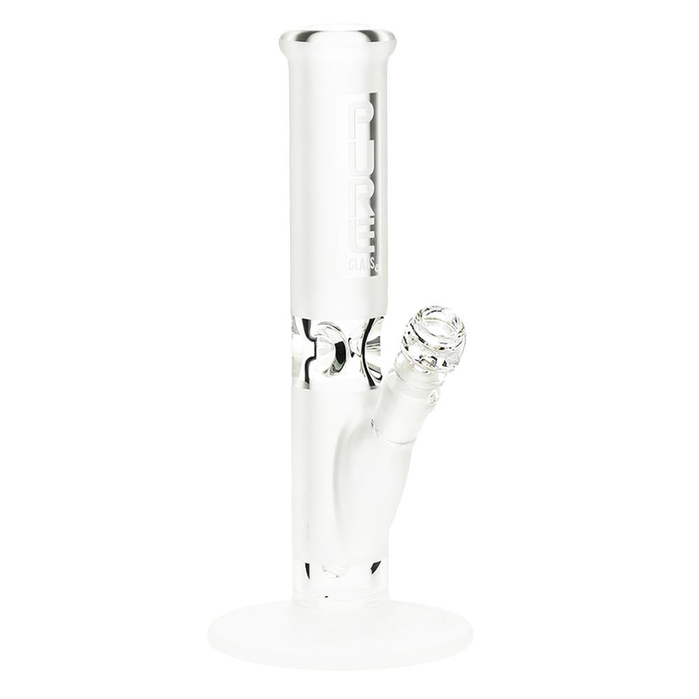 Pure Glass 12" Straight Water Pipe - Frost 3D Etch