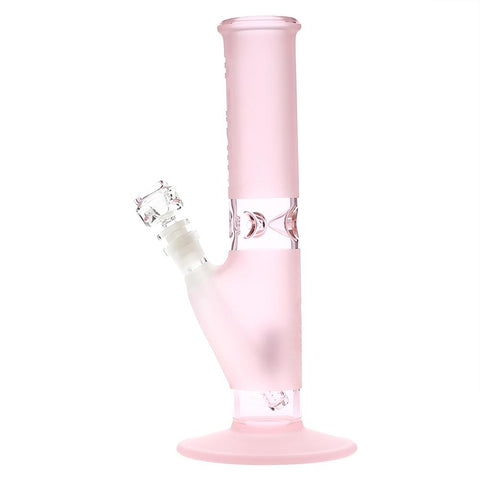 Pure Glass 12" Straight Water Pipe  - Pink Frost