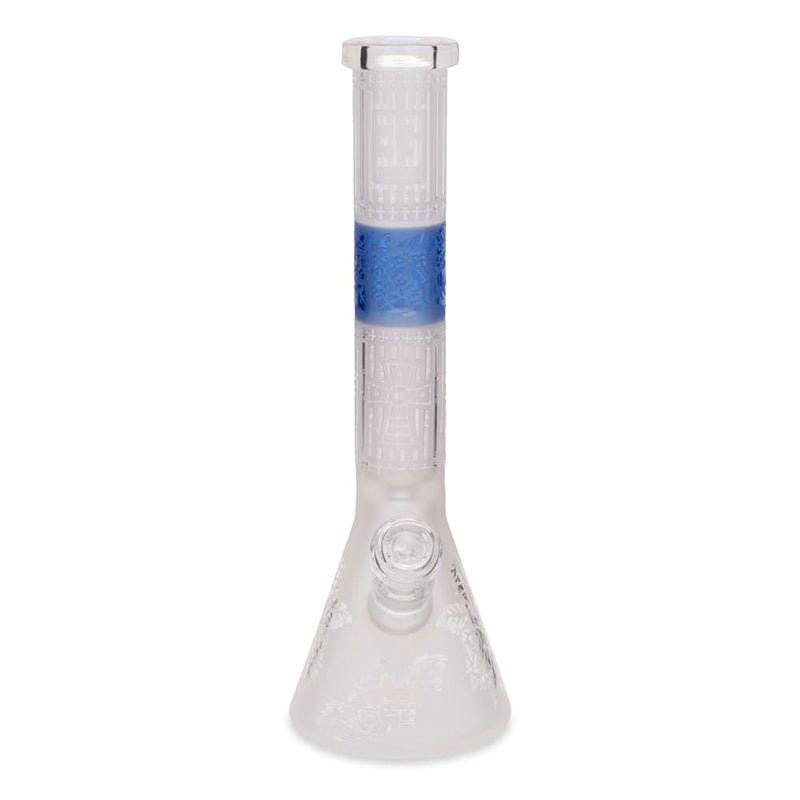 EG Glass 15" Cross Decal Beaker Water Pipe - Navy Blue