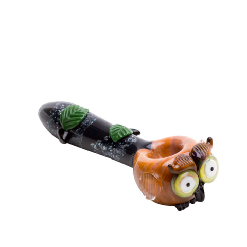 Empire Glassworks 4" Spoon Pipe - Owl + 10" Gandalf Pipe (Bundle Pack of 2)