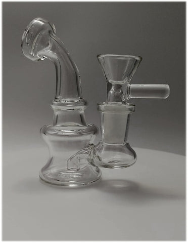 4.5 Inch Clear Mini Bong Water Pipe w/ Bowl