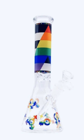 10inch Glass Rainbow Pride Bong