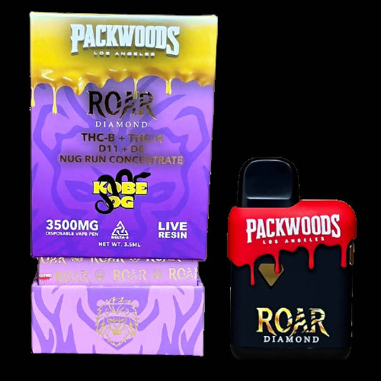Roar x Packwoods Nug Run Concentrate 3500MG LIVE RESIN THC-B + THC-H, D11 +D8 - Kobe OG