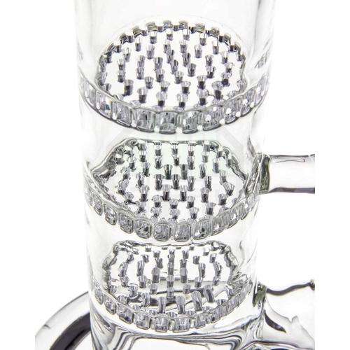 Boo Glass Triple Honeycomb Perc Stemless Water Pipe - Perc