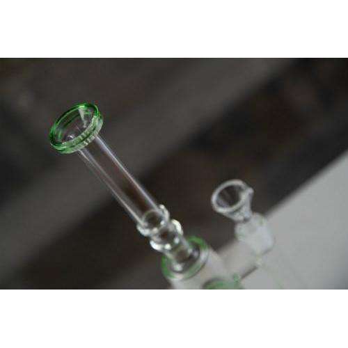 Boo Glass Triple Honeycomb Perc Skinny Water Pipe - neck and bowl