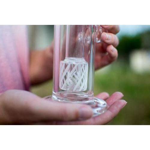 Boo Glass Upright Bubbler w/Colored Perc-Clear