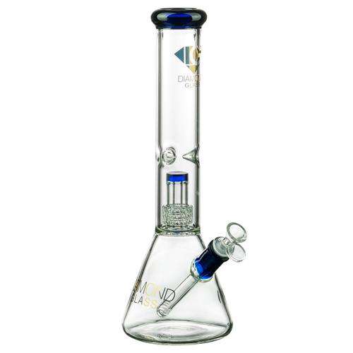 Diamond Glass 14" UFO Perc Beaker in Blue