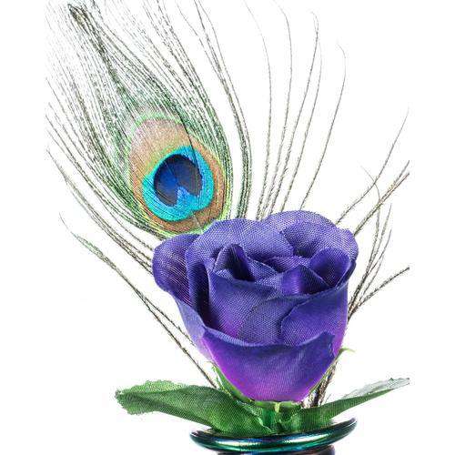 Faux Flower Poker and Peacock Feather