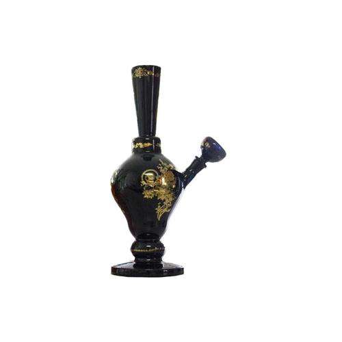 The China Glass "Cao Cao" Dynasty Vase Water Pipe - Gold Accent with Blue