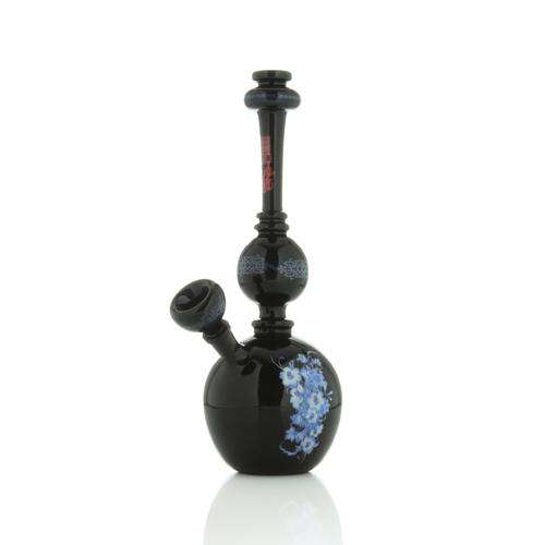 The China Glass "Tang" Dynasty Vase Pipe - White With Blue Accents