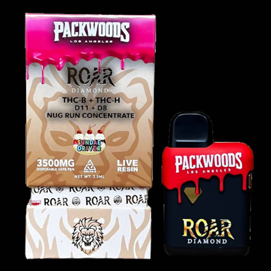 Roar x Packwoods Nug Run Concentrate 3500MG LIVE RESIN THC-B + THC-H, D11 +D8 - Sundae Driver