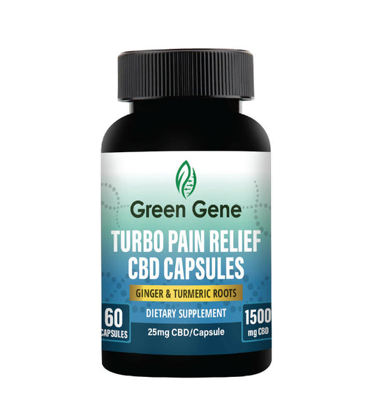 Turbo Pain Relief CBD Capsules W/ Giner & Turmeric Roots
