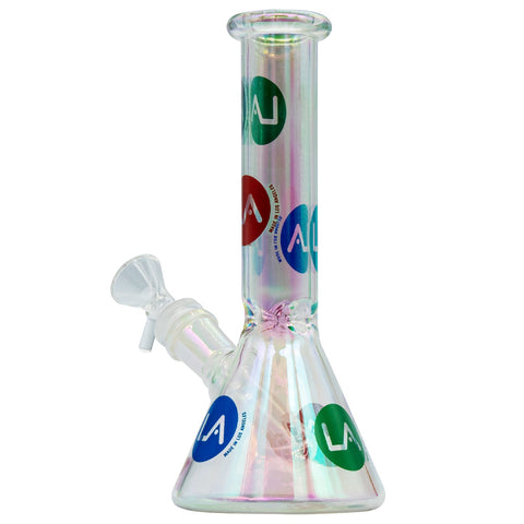 Iridescent Champagne Glass Disco Beaker with Banger Bowl and Dabber - Limited Edition